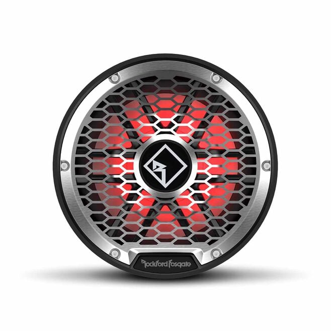 Rockford Fosgate M2D4-10IB Marine Subwoofer, DVC 2Ω Color Optix Infinite Baffle, 10" w/ Black/Stainless Grills