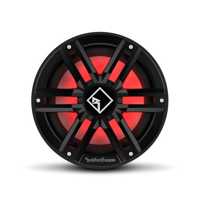 Rockford Fosgate M2D4-10IB Marine Subwoofer, DVC 2Ω Color Optix Infinite Baffle, 10" w/ Black/Stainless Grills