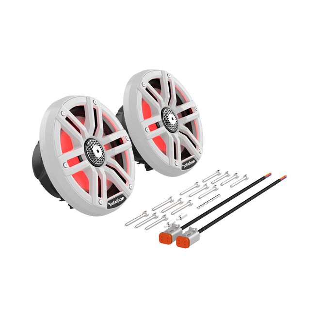 Rockford Fosgate M2-65 Color Optix Marine 2-Way Speakers, 6.5" White / Stainless