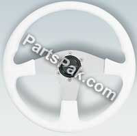 Uflex CORSE-W/S Uflex Steering Wheel, White PVC Grip w/Silver Spokes