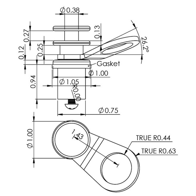 Taco Metals F18-0186VEL-1 Aluminum Quick Release Fender Lock