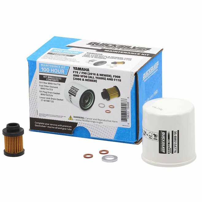 Mercury 8M0222222 Quicksilver 100 Hour Maintenance Kit, Yamaha F75/F90, F90B & VF90 & F115