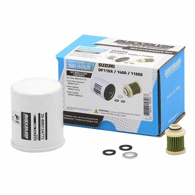 Mercury 8M0222307 Quicksilver 100 Hour Maintenance Kit, Suzuki DF115A/140A/115SS