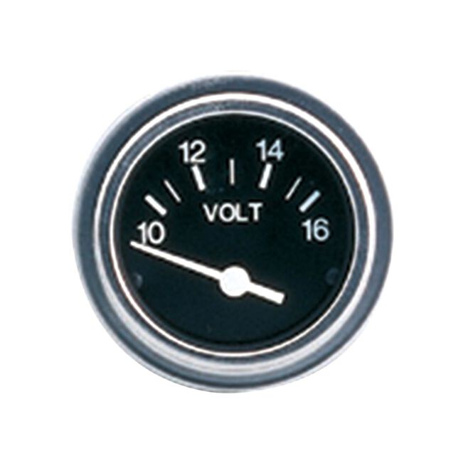 Sierra 80134P Heavy Duty Series 2" 12V System 10-16 VDC Dial Range Voltmeter, Gauge