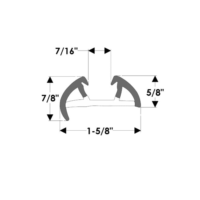 Taco Metals V11-9991WWK60-2 SuproFlex Rub Rail Kit, 1-5/8" x 7/8" Small, White, with Vinyl Overlay Insert