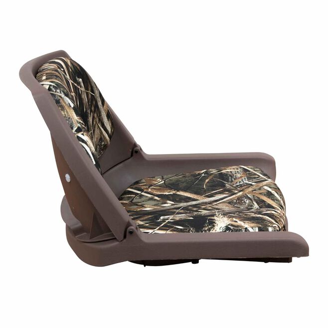 Wise Seats 8WD139CLS-B-733 Wise Deluxe Molded Plastic Fold-Down Seat w/Cushions, Advantage Max5/Brown Shell