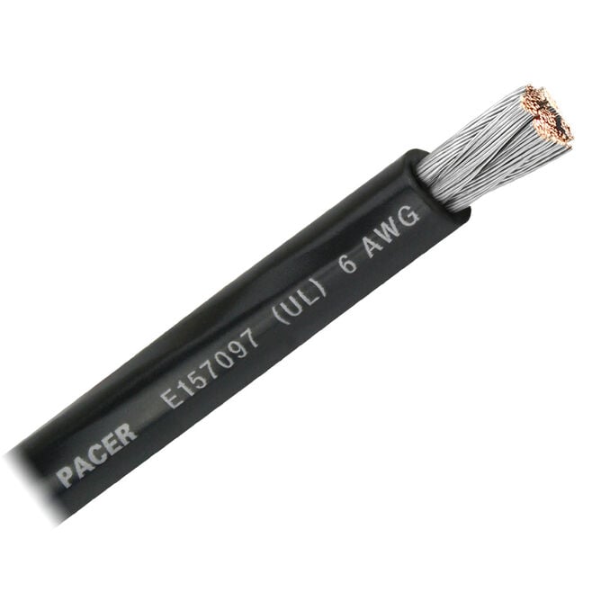 Pacer Black 1/0 AWG Battery Cable - 250'