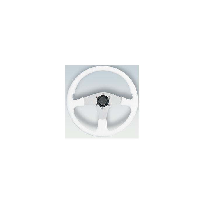 Uflex CORSE-W/S Uflex Steering Wheel, White PVC Grip w/Silver Spokes