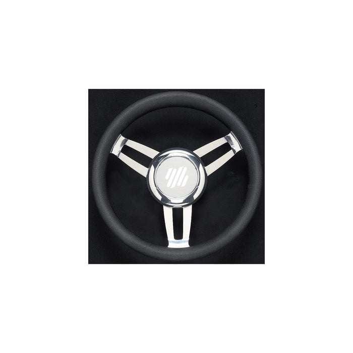 Uflex FOSCARIVCHB Steering Wheels, Black Vinyl Chrome