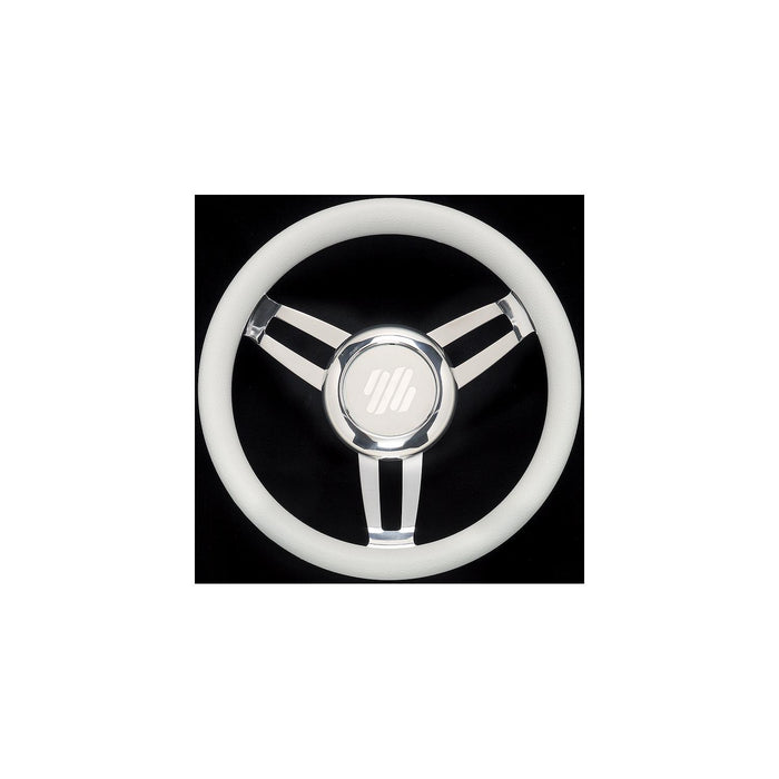 Uflex FOSCARIVCHW Steering Wheels, White Vinyl Chrome