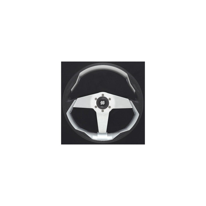 Uflex GRIMANI B/S/VE Uflex Steering Wheel, Black w/Silver Spokes