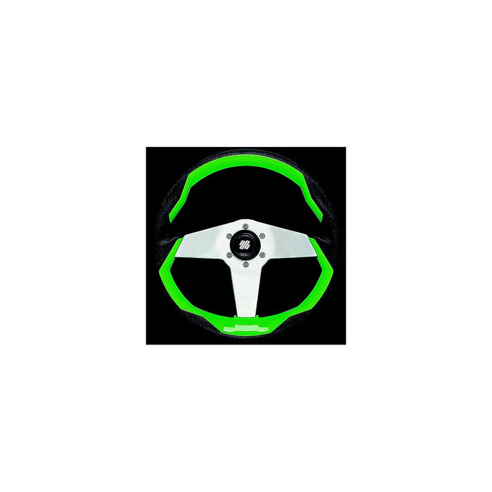 Uflex GRIMANI G/S Uflex Steering Wheel, Green w/Silver Spokes