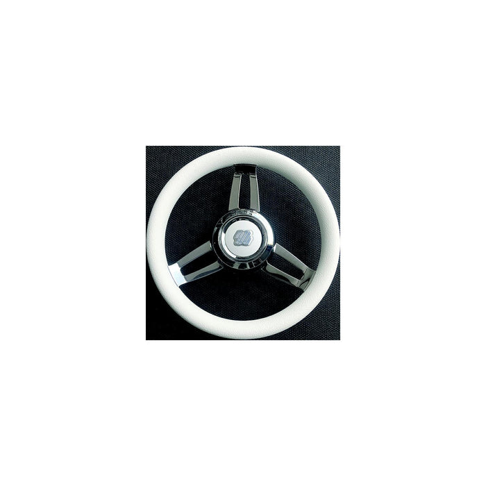 Uflex MOROSINI U/CH/W Steering Wheels, White Poly w/Chrome Hub