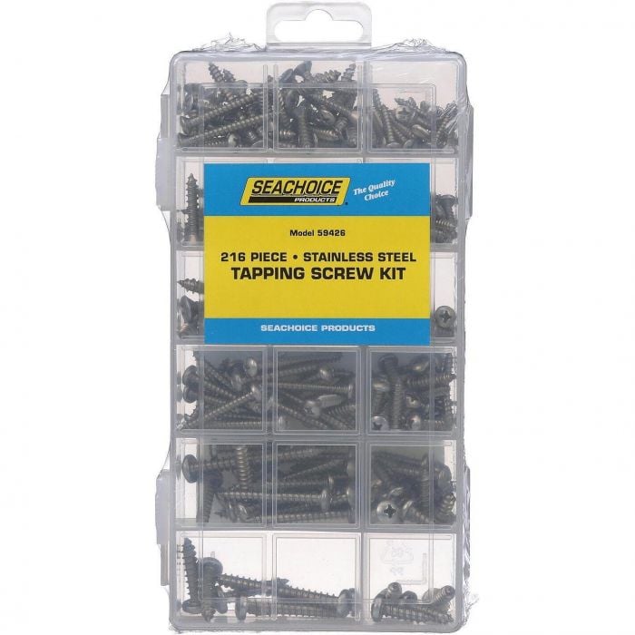 Seachoice KP5579SC Stainless Steel Tapping Screw Kit 216 Piece