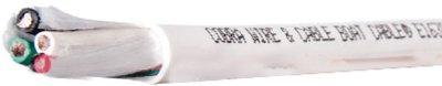Cobra Wire B6W10T40500FT Tinned Copper Round 4-Conductor Wire, 10/4, 500', White