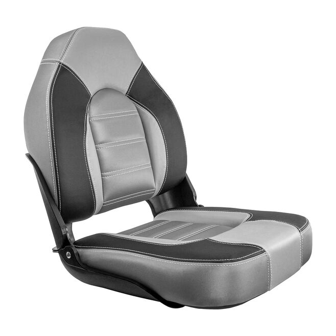 Springfield 1061063-B Skipper Premium High Back Fold Down Seat, Charcoal/Gray