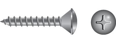 Seachoice SC0600 Phillips Tapping Screws Oval Head, #12 x 1"