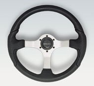 Uflex NISIDABP Steering Wheel, Polished Finish w/Black Grip