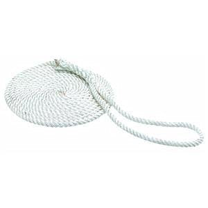 Seachoice 50-42521 3-Strand Twisted Nylon Dock Line, 3/8" x 20', White
