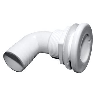 TH Marine TH-1592-DP Thru Hull 1-1/2" 90D Hose White