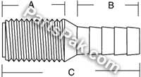Forespar 905016 1 1/8 Hose Adapter