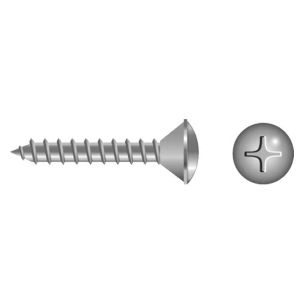 Seachoice SC6292 Phillips Tapping Screws Oval Head, #6 x 2"