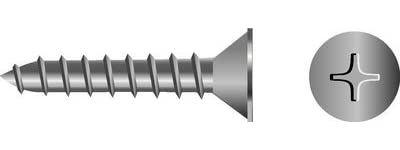 Seachoice SC0641 Phillips Tapping Screws Flat Head, #10 x 2-1/2"