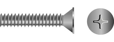 Seachoice SC2683 Phillips Machine Screw Flat Head, 10-32 x 1"