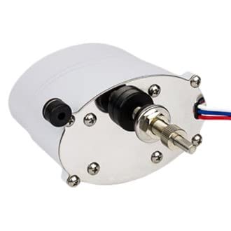 Sea Dog 412328W-3 Waterproof 12V Wiper Motor, White, 2.5" Shaft, Two-Speed, Self-Parking, Powder Coated Alum/SS