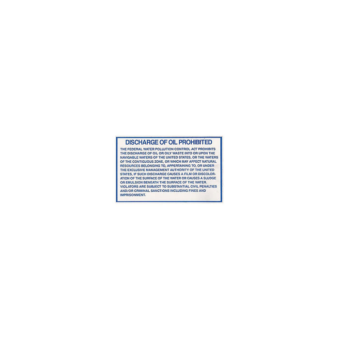 Bernard Engraving IL-204 Oil Discharge Label