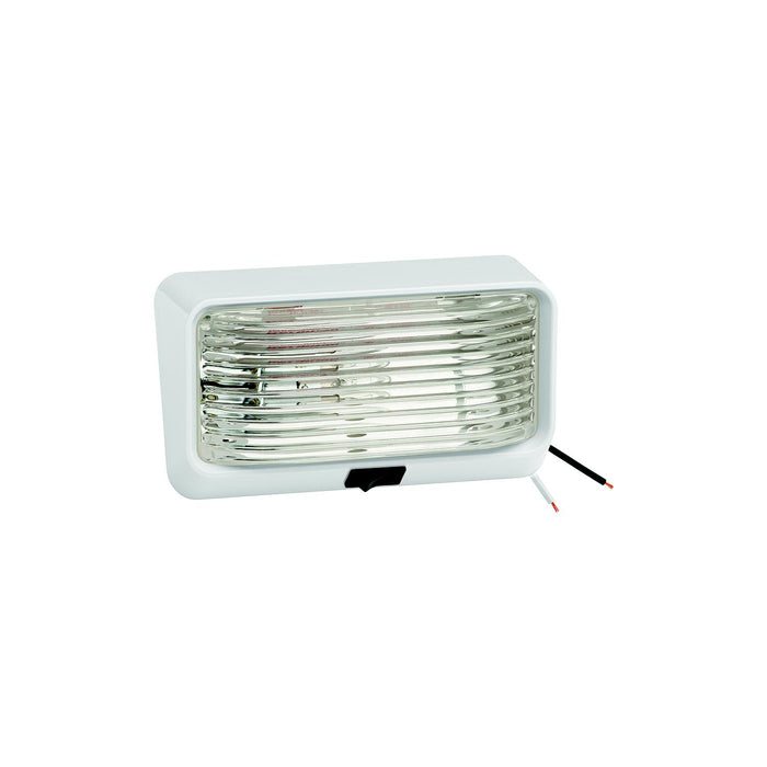 Fulton 30-78-517 Bargman #78 12V Porch/Utility Light w/Switch, White w/Clear Lens