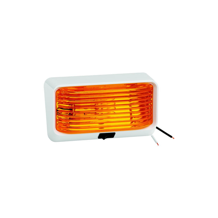 Fulton 30-78-518 Bargman #78 12V Porch/Utility Light w/Switch, White w/Amber Lens