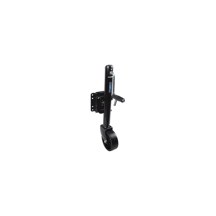 Fulton XP15 0126 12" Travel 1, 500 lb Max Load Bolt Thru Swivel Jack w/ 8" Wheel, Black