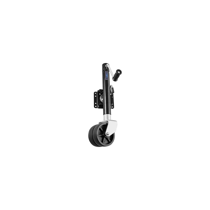 Fulton XPD15L0126 1, 500 lb Max Load Heavy Duty Dual Wheel Bolt On Swivel Jack, Glossy Black