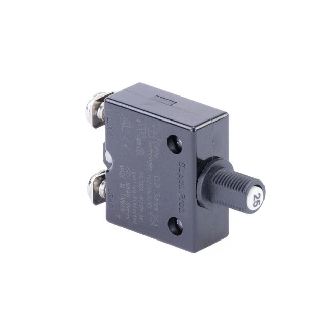 Sierra CB41250 Push Button Circuit Breaker, 25 Amp, White