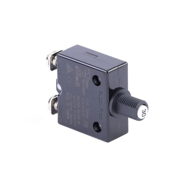 Sierra CB41260 Push Button Circuit Breaker, 30 Amp, White