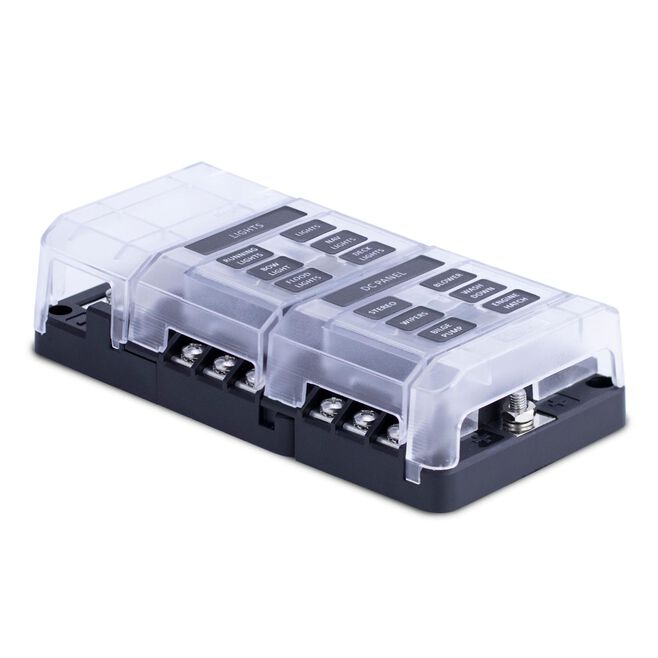 Sierra FS40840 408 Series Fuse Block W/bus Bar & Cover, 12-Gang