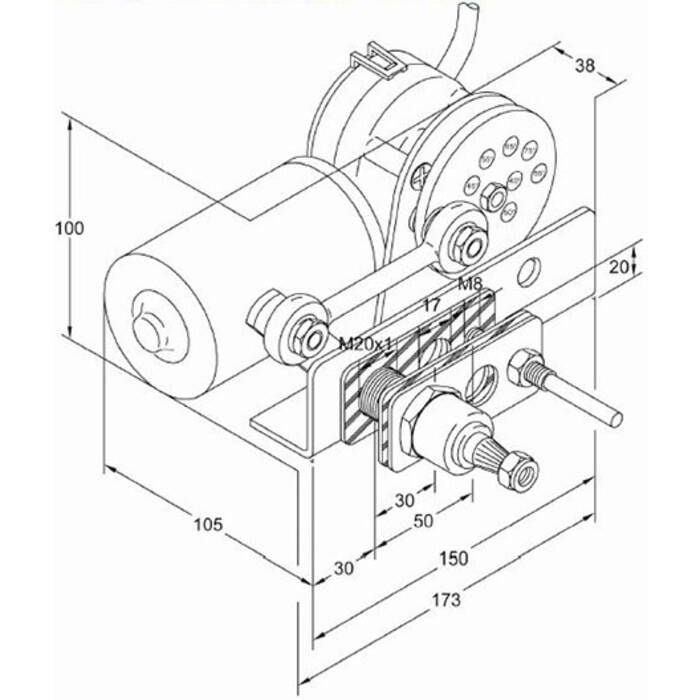 Imtra EXA2166.32 Exalto 223BD Pantograph Windshield Wiper Motor 24V 1 3/8" 90, deg.