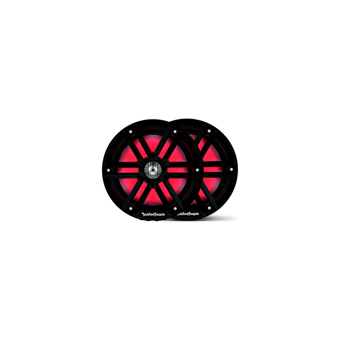 Rockford Fosgate M2-8HB Color Optix Marine 2-Way Horn Speakers, Black / Stainless