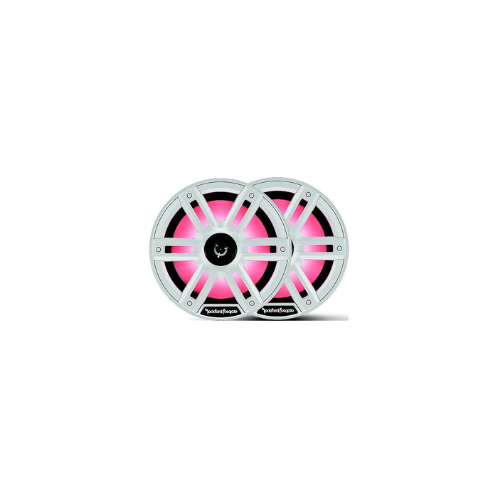 Rockford Fosgate M2-8H Color Optix Marine 2-Way Horn Speakers, White / Stainless