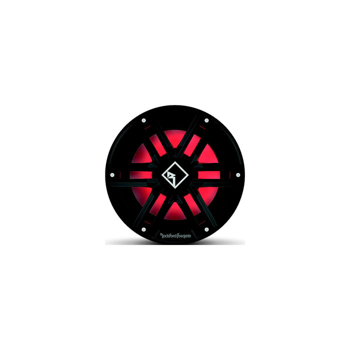 Rockford Fosgate M2D2-12IB Marine Subwoofer, DVC 2Ω Color Optix Infinite Baffle, 12" w/ Black/Stainless Grills
