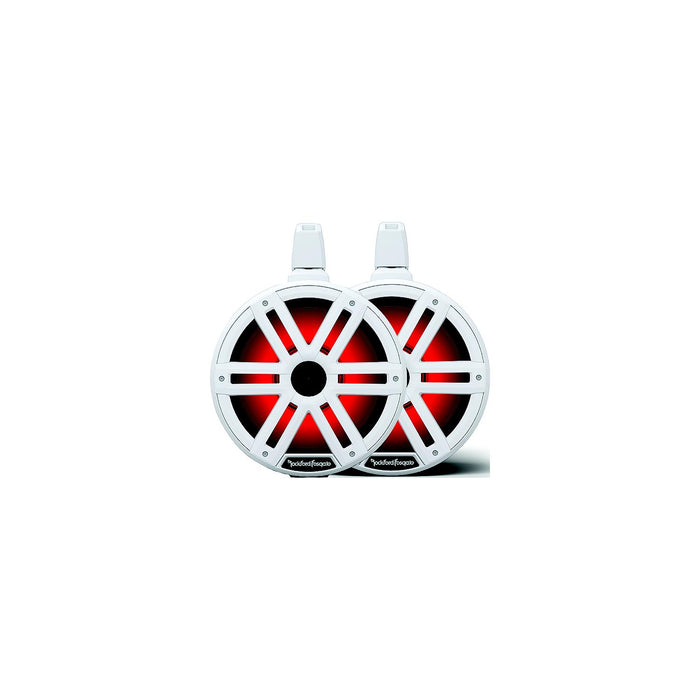 Rockford Fosgate M2WL-10H Color Optix 2-Way Horn Loaded Wake Tower Speakers, 10" w/ White & Stainless Grills