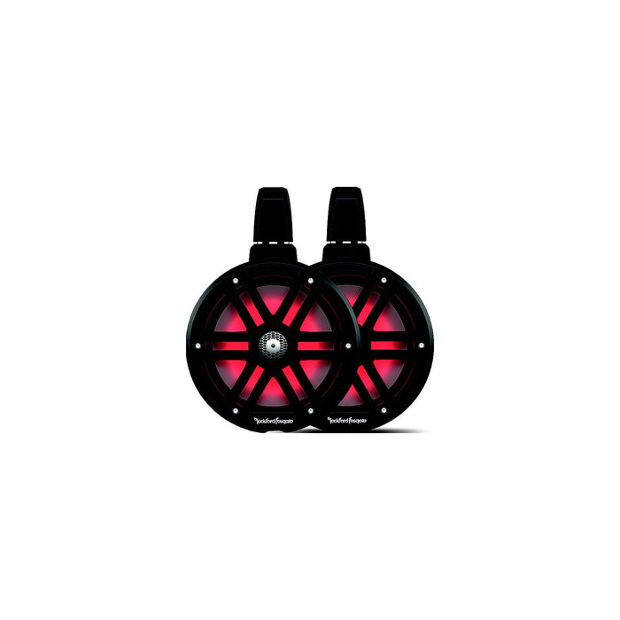 Rockford Fosgate M2WL-8B Color Optix 2-Way Wake Tower Can Speakers, 8" w/ White & Stainless Grills