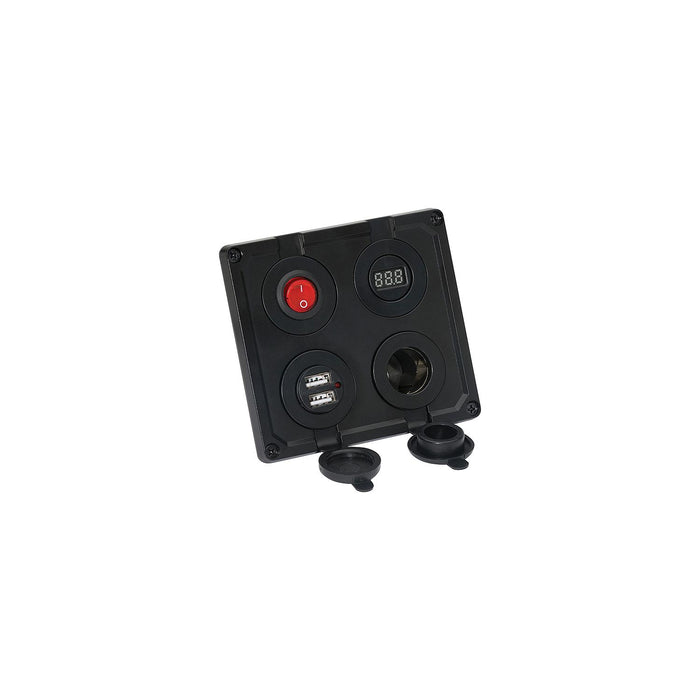 Attwood 14264-6 12V Adapter w/Dual USB Ports & Battery Charge Display