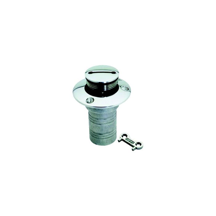 Attwood 66406-5 Gas Deck Fill for 1-1/2" Hose, Stainless Steel