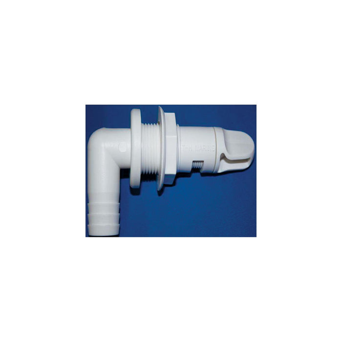 TH Marine AHV-92-DP T-H Marine Aerator Spray Head 90° Fixed Flange w/Shut Off, 3/4", White