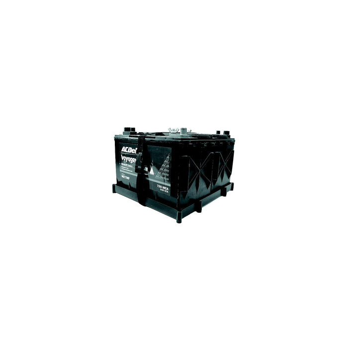 TH Marine DBH-27P-DP Battery Holder Tray, Dual w/Plastic Buckle, For Two Series 27 Deep Cycle Batteries