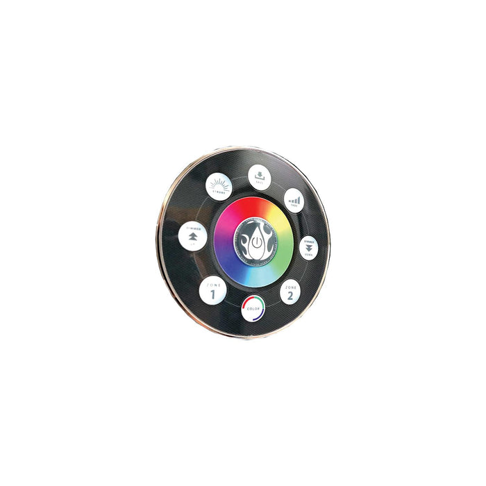 TH Marine LED-NAV-50621-DP LEDRGBCONT4RDP RGB LED Light Controller, Round w/Chrome Bezel