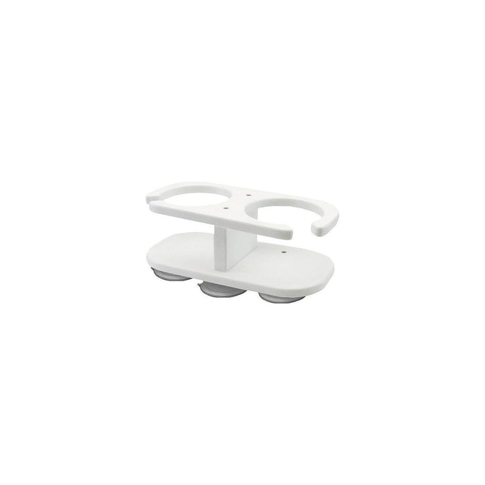 Taco Metals P01-2001W Taco 2 Drink Holder, White Poly w/Suction Cup Mt.