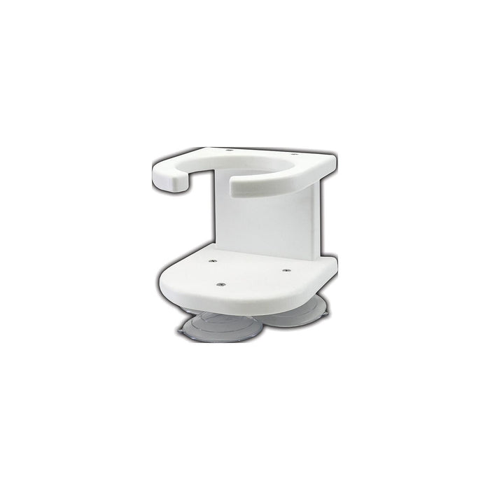 Taco Metals P01-2003W Taco 1 Drink Holder, White Poly w/Suction Cup Mt.